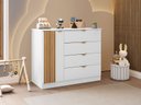 Ver imagem 3 de Quarto Infantil Ayla Branco C/ Amadeirado _ Phoenix Baby
