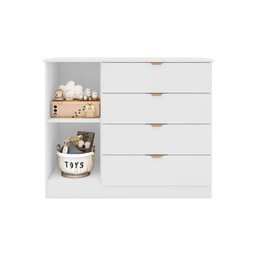 Quarto Infantil Ayla Branco C/ Amadeirado _ Phoenix Baby - 5