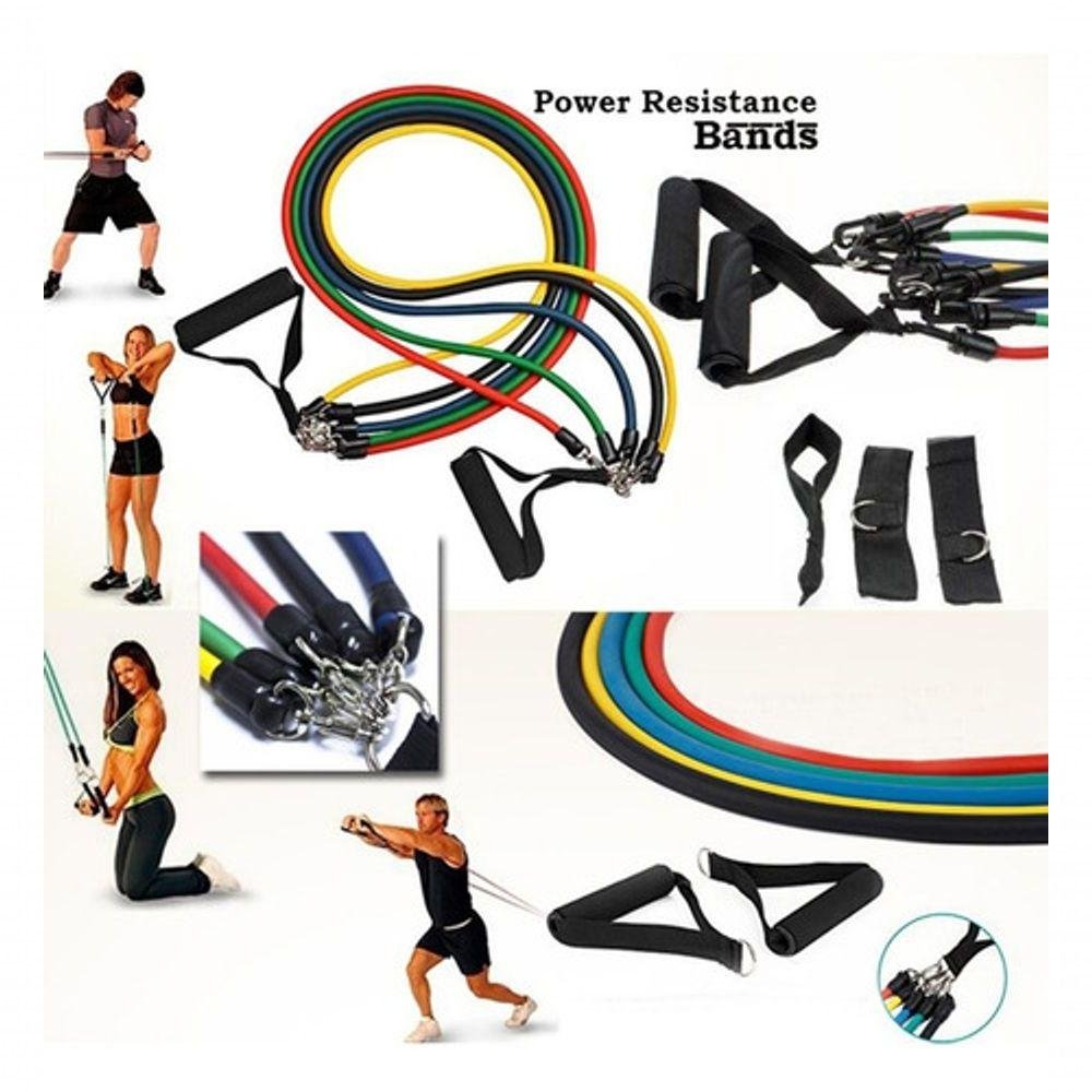 Kit Elásticos para Exercícios de Resistência Fit Treino - 5