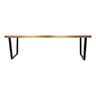 Mesa Industrial Diamond Madeira Maciça 2,20m Ferragem Preta - 2