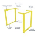 Ver imagem 5 de Kit 2 Base De Banco Nova York Industrial Cozinha Área Gourmet Amarelo