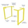 Kit 2 Base De Banco Nova York Industrial Cozinha Área Gourmet Amarelo - 5