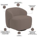 Ver imagem 5 de Sofá 3 Lugares Curvo Orgânico com 02 Poltronas para Sala Living 220cm Barolo L06 Veludo Marrom - Lya
