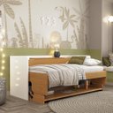 Ver imagem 1 de Cama de Solteiro First Horizontal com Baú Office 205x137cm Branco/Freijó Fhso
