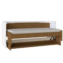 Ver imagem 3 de Cama de Solteiro First Horizontal com Baú Office 205x137cm Branco/Freijó Fhso