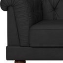 Ver imagem 3 de Sofá Living Apso 3 Lugares 220cm Preto Couro Sintético Courino PU Sallar Home