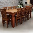 Ver imagem 3 de Conjunto Sala de Jantar Mesa com 10 Cadeiras Rústicas