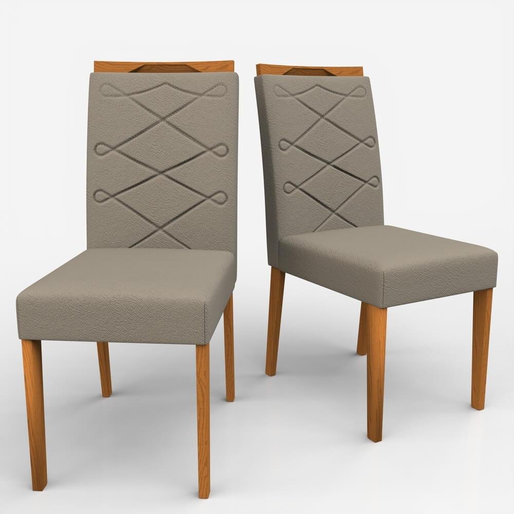 Conjunto Jasmin 1,80M com 8 Cadeiras Caroline Th Móveis Ype I Off White