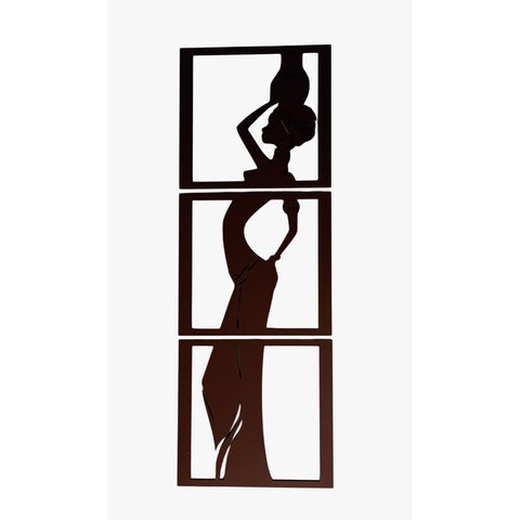 Mulher Vaso com Turbante - Decoração:marrom