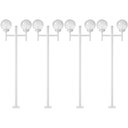 Ver imagem 1 de Kit 4 Postes Duplos para Jardim Iluminação Externa Alumínio 2,2m Branco Luminárias Global Dital