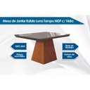 Ver imagem 2 de Sala de Jantar Completa Luna Tampo Madeirado C/ Vidro Reto 120x80 e 4 Cadeiras Amsterdã Imbuia -
