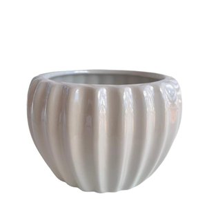 Vaso cachepot cor areia pequeno enfeite moderno de cerâmica