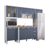 Cozinha Xangai Completa com Balcão 3 Gavetas Branco/ Cinza para Cuba 120 cm Armário - 1