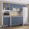 Cozinha Xangai Completa com Balcão 3 Gavetas Branco/ Cinza para Cuba 120 cm Armário - 2