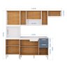 Cozinha Xangai Completa com Balcão 3 Gavetas Branco/ Cinza para Cuba 120 cm Armário - 3