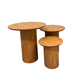 Trio de Mesas Laterais Cilíndricas Modelar Art Moveis mesa de jantar cone redonda - 4