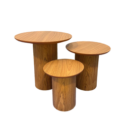 Trio de Mesas Laterais Cilíndricas Modelar Art Moveis mesa de jantar cone redonda - 1