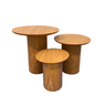 Trio de Mesas Laterais Cilíndricas Modelar Art Moveis mesa de jantar cone redonda - 1