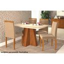 Ver imagem 4 de Mesa Multiuso Cozinha Maitê C- Tampo Madeirado C- Vidro Canto Curvo 130x80cm Nature-Off White -