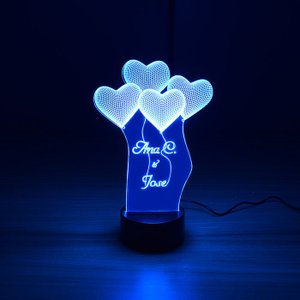 Luminária de Led - Corações para Escrever