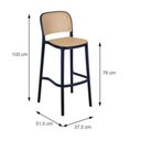 Ver imagem 2 de Kit com 2 Banquetas Alta em Polipropileno com Encosto Amis Preto/Bege