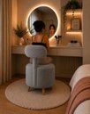 Ver imagem 3 de Poltrona Puff Veneza Decorativa Bouclé com Encosto Cinza