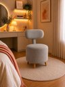 Ver imagem 1 de Poltrona Puff Veneza Decorativa Bouclé com Encosto Cinza