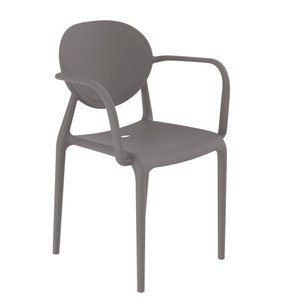 Cadeira Slick com Braço Cor Cinza Mushroom