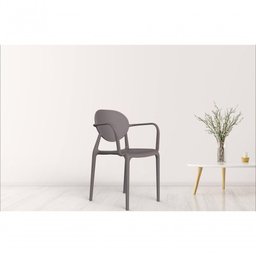 Cadeira Slick com Braço Cor Cinza Mushroom - 4