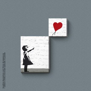 Ballon Girl de Bansky - Quadros ou Placas Modulares com 2 Peças