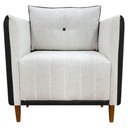 Ver imagem 5 de Kit 2 Poltronas Decorativa para Sala Recepção Consultório Aviv Luxo Corino e Linho