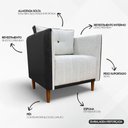 Ver imagem 3 de Kit 2 Poltronas Decorativa para Sala Recepção Consultório Aviv Luxo Corino e Linho