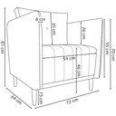 Ver imagem 4 de Kit 2 Poltronas Decorativa para Sala Recepção Consultório Aviv Luxo Corino e Linho