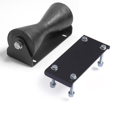 Kit Rolete borracha 185mm com suporte para reboque barco lancha