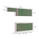 Ver imagem 3 de Armário de Cozinha Completa Garrafeiro 100% Mdf 260cm Branco/verde Celeste Kappesberg
