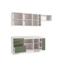 Ver imagem 5 de Armário de Cozinha Completa Garrafeiro 100% Mdf 260cm Branco/verde Celeste Kappesberg