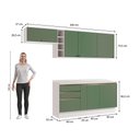 Ver imagem 4 de Armário de Cozinha Completa Garrafeiro 100% Mdf 260cm Branco/verde Celeste Kappesberg