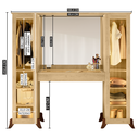 Ver imagem 3 de Penteadeira Camarim com Espelho 2 Portas com Vidro Reflecta e 1 Gavetas com Divisória Star