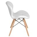Ver imagem 3 de Kit 4 cadeiras estofadas Charles Eames Eiffel Slim Wood confort Branco