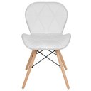 Ver imagem 4 de Kit 4 cadeiras estofadas Charles Eames Eiffel Slim Wood confort Branco