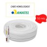 Cabo Coaxial 50m Câmeras- Homologado Anatel 80% Malha-4mm - 6
