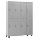 Ver imagem 1 de Armário Roupeiro de Aço Vestiário Academia 8 Portas C/ Prateleira Locker Cinza