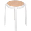 Ver imagem 2 de Banqueta Fitz Baixa Palha Bege com Estrutura Polipropileno Branco 44 Cm - 74414