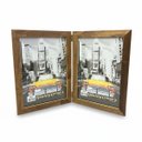 Ver imagem 1 de Porta Retrato Duplo Vertical 15x21 Moldura Madeira Premium:tabaco