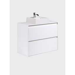 Gabinete para Banheiro com Cuba 80cm Mdf Branco Dubai - On Móveis - 3