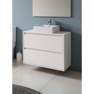 Gabinete para Banheiro com Cuba 80cm Mdf Branco Dubai - On Móveis