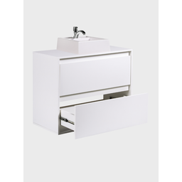 Gabinete para Banheiro com Cuba 80cm Mdf Branco Dubai - On Móveis - 4
