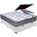 Ver imagem 1 de Cama Box Baú Branco e Colchão Iso Superpocket Molas Ensacadas Casal Ortobom