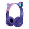 Fone de Ouvido Gatinho Bluetooth Infantil Led Menino Menina - Roxo - 1