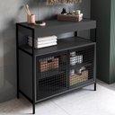 Ver imagem 2 de Armario Gabinete Industrial Banheiro P1038 Grafite Pp Milani Store